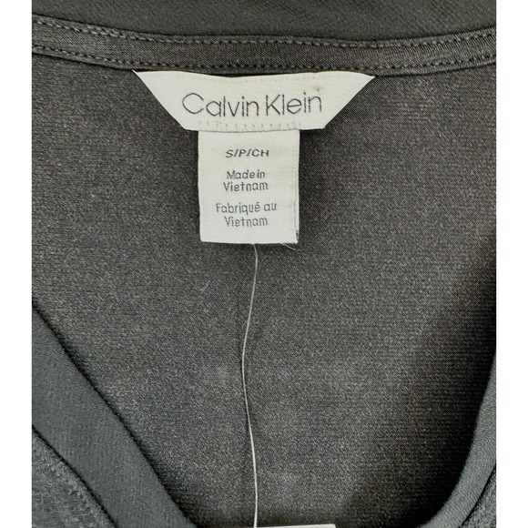 Calvin Klein Black Puff Sleeve V-Neck Top - Small - Picture 4 of 4